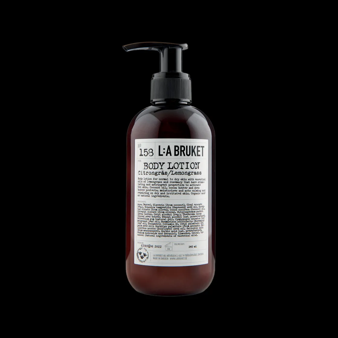 L:a Bruket 158 Body Lotion Lemongrass 240ml Discount