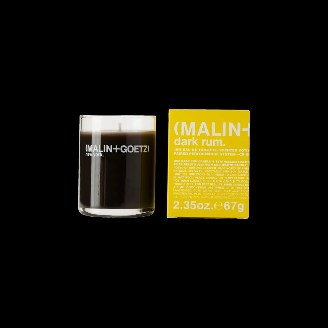 MALIN+GOETZ Dark Rum Scented Candle 67gr New