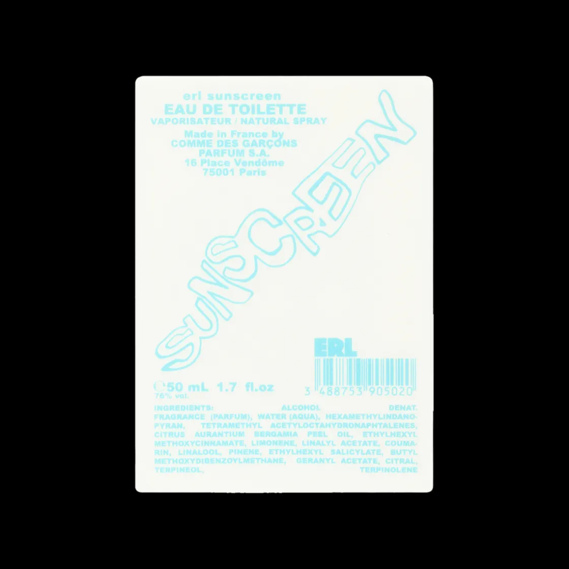 Comme des Garcons ERL Sunscreen Eau de Toilette 50ml Sale