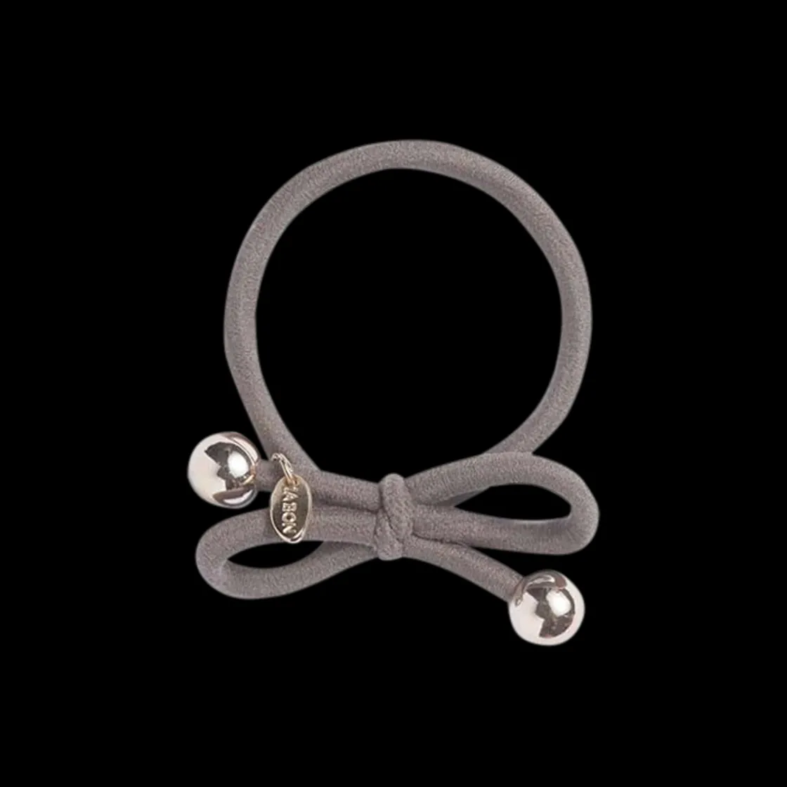 IA BON Hair Tie with Gold Bead Deep Taupe Grey New