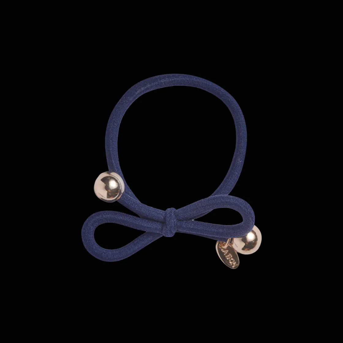 IA BON Hair Tie with Gold Bead Navy Clearance