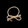 IA BON Hair Tie with Gold Bead Soft Cream Beige Best