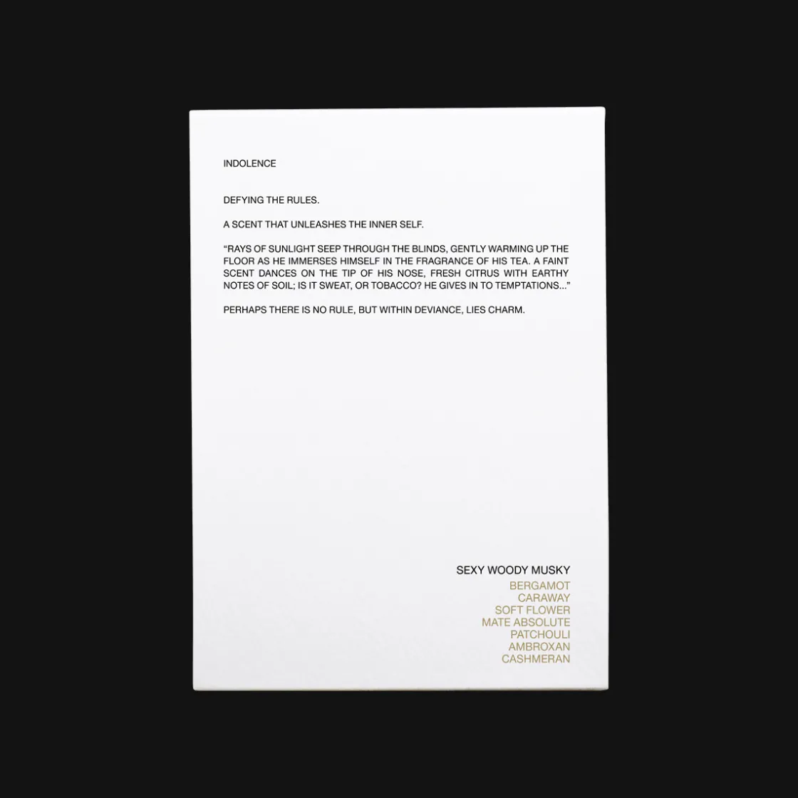 TOBBA Indolence Eau de parfum 100ml New